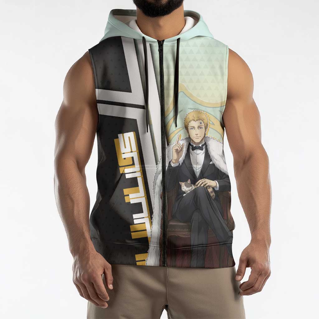 Julius Novachrono Sleeveless Zip Hoodie Regal Anime Illustration Style