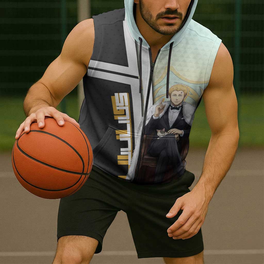 Julius Novachrono Sleeveless Zip Hoodie Regal Anime Illustration Style