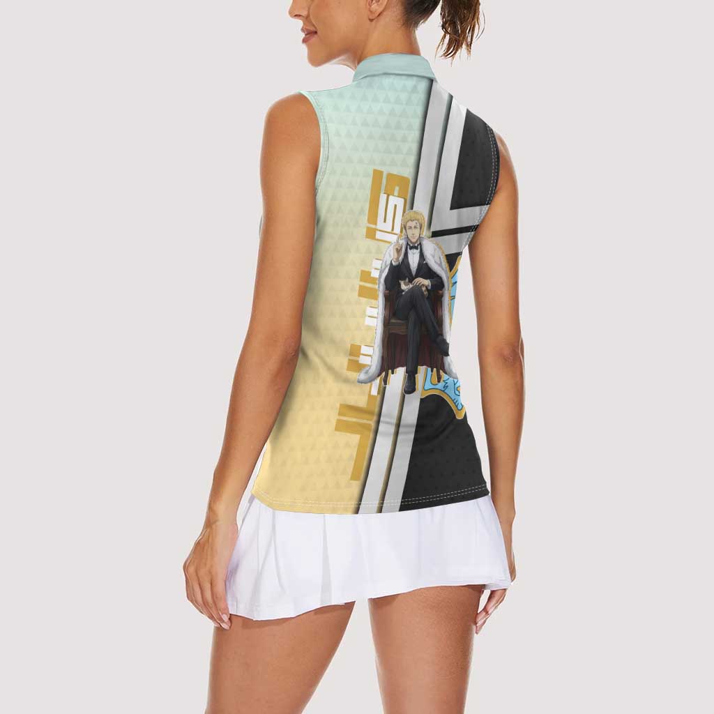Julius Novachrono Women Sleeveless Polo Shirt Regal Anime Illustration Style