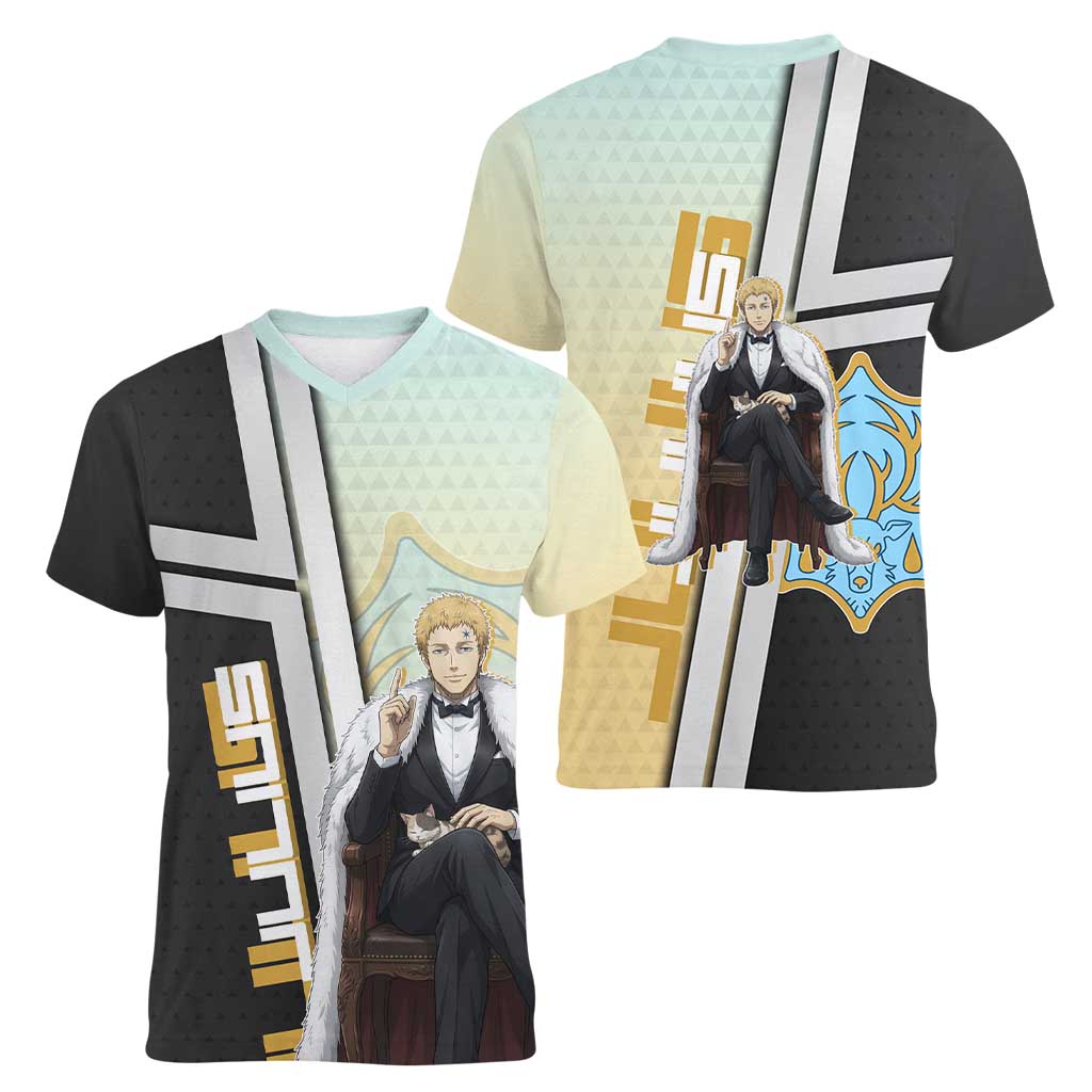 Julius Novachrono Women V-Neck T-Shirt Regal Anime Illustration Style