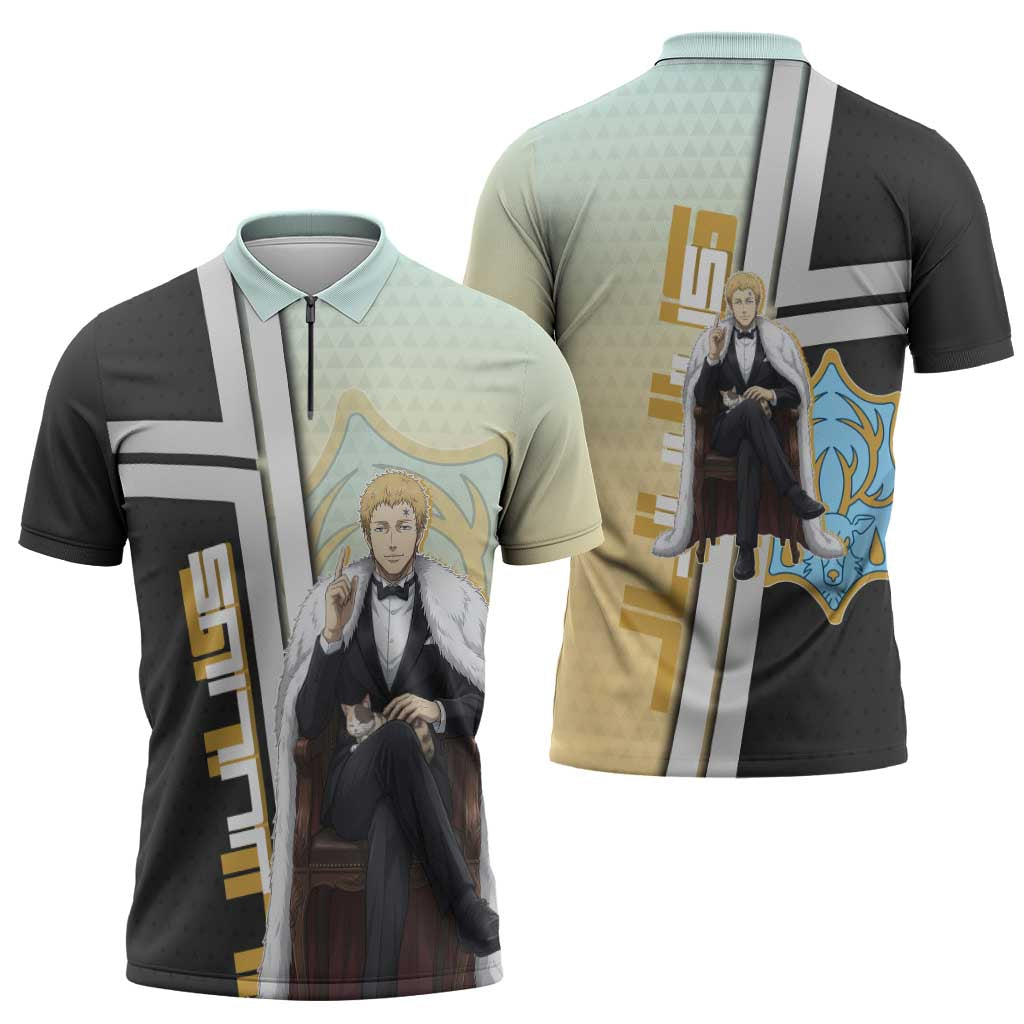 Julius Novachrono Zipper Polo Shirt Regal Anime Illustration Style