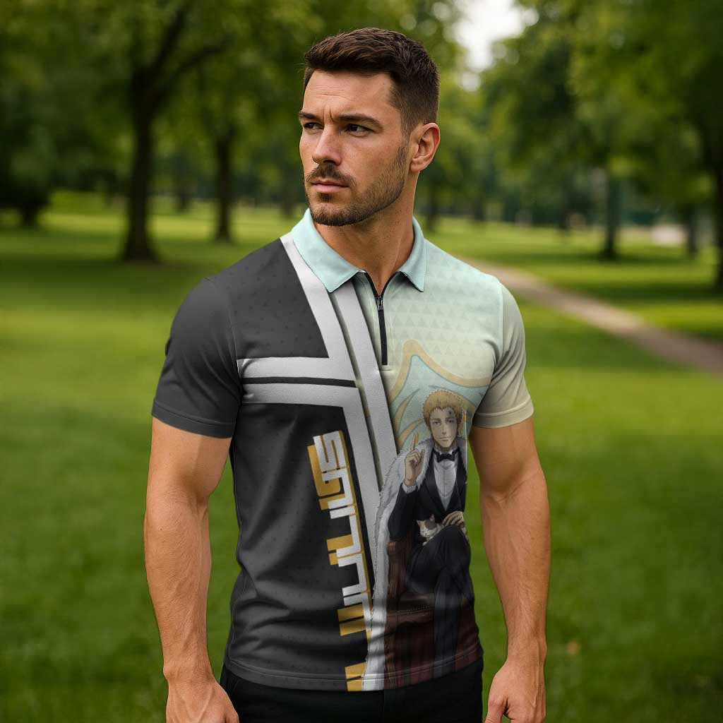 Julius Novachrono Zipper Polo Shirt Regal Anime Illustration Style