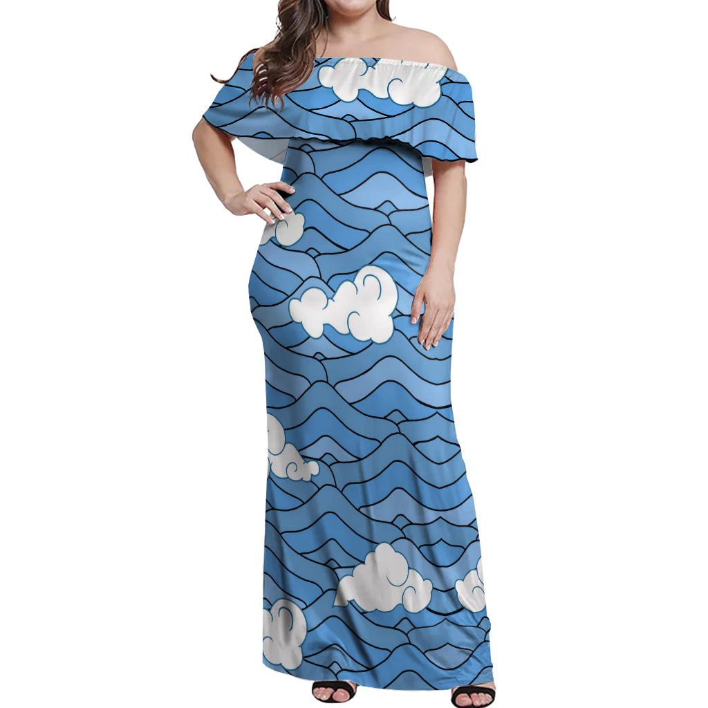 Sakonji Urokodaki Off Shoulder Maxi Dress Demon Slayer
