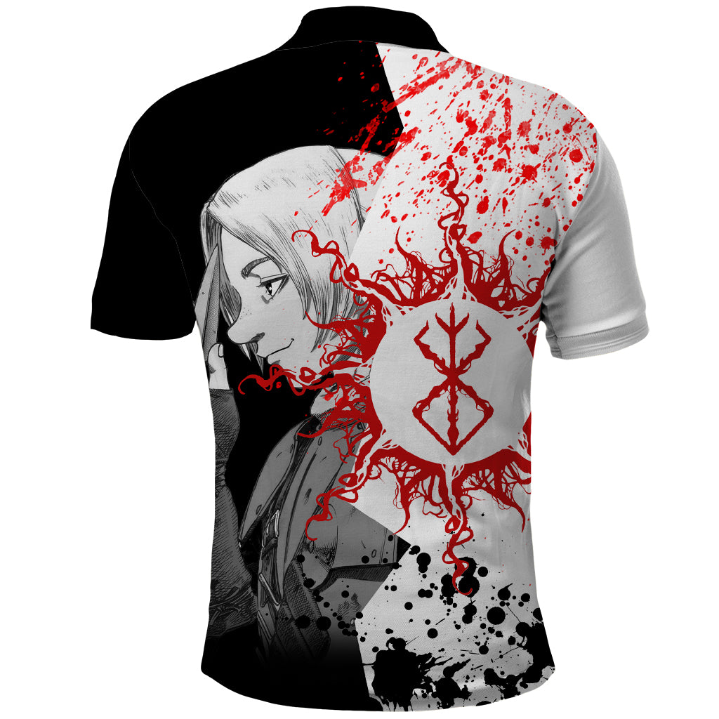 Judeau Berserk Polo Shirt Anime Run Symbol Blood Style