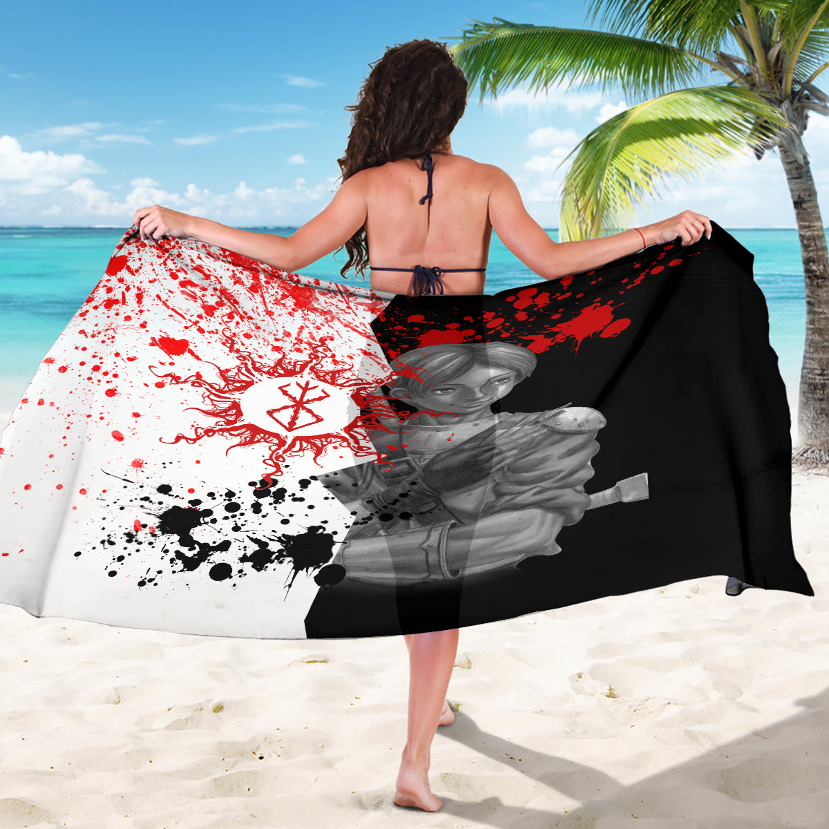 Judeau Berserk Sarong Anime Run Symbol Blood Style