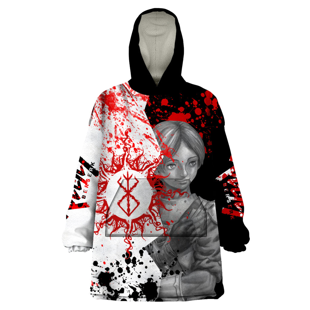 Judeau Berserk Wearable Blanket Hoodie Anime Run Symbol Blood Style
