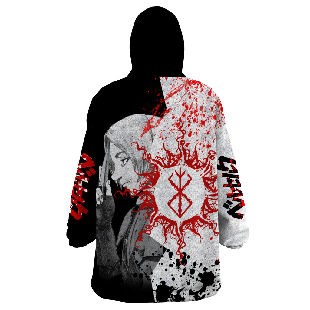 Judeau Berserk Wearable Blanket Hoodie Anime Run Symbol Blood Style