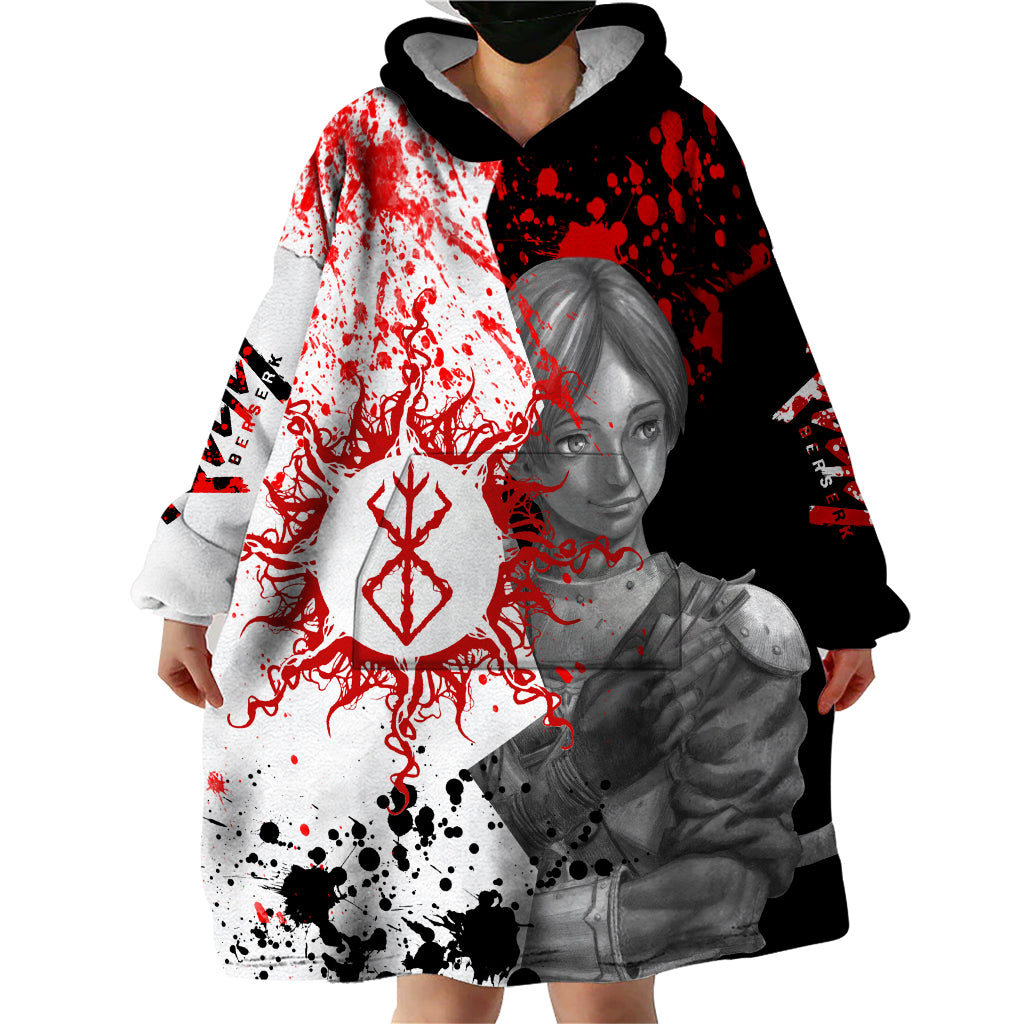 Judeau Berserk Wearable Blanket Hoodie Anime Run Symbol Blood Style