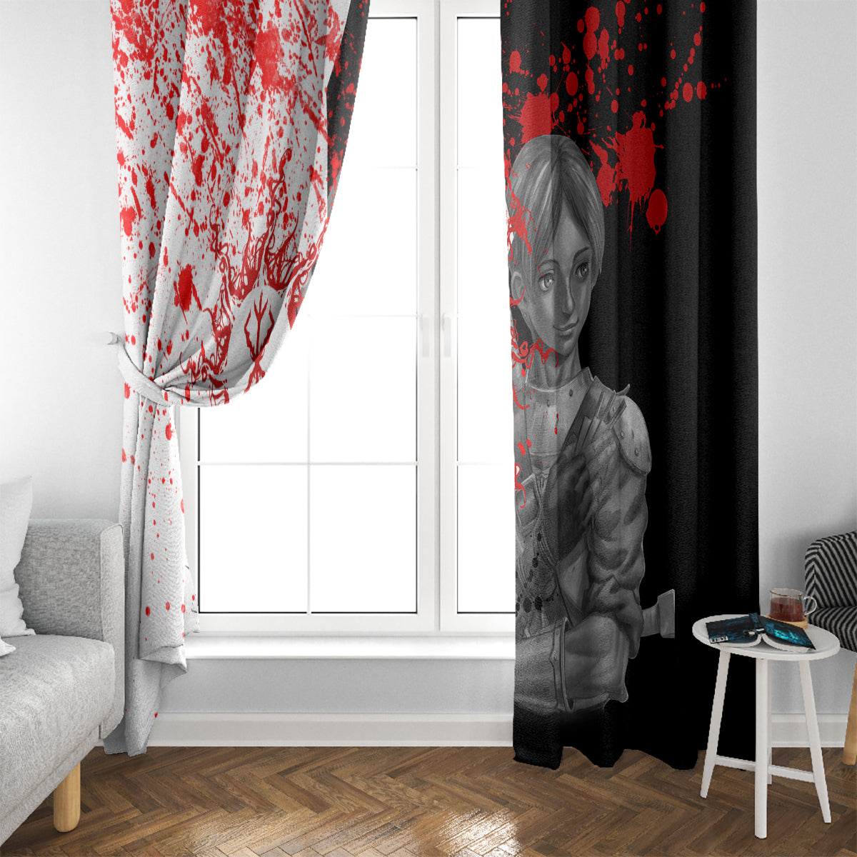 Judeau Berserk Window Curtain Anime Run Symbol Blood Style
