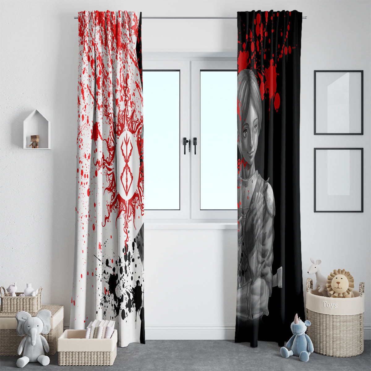 Judeau Berserk Window Curtain Anime Run Symbol Blood Style