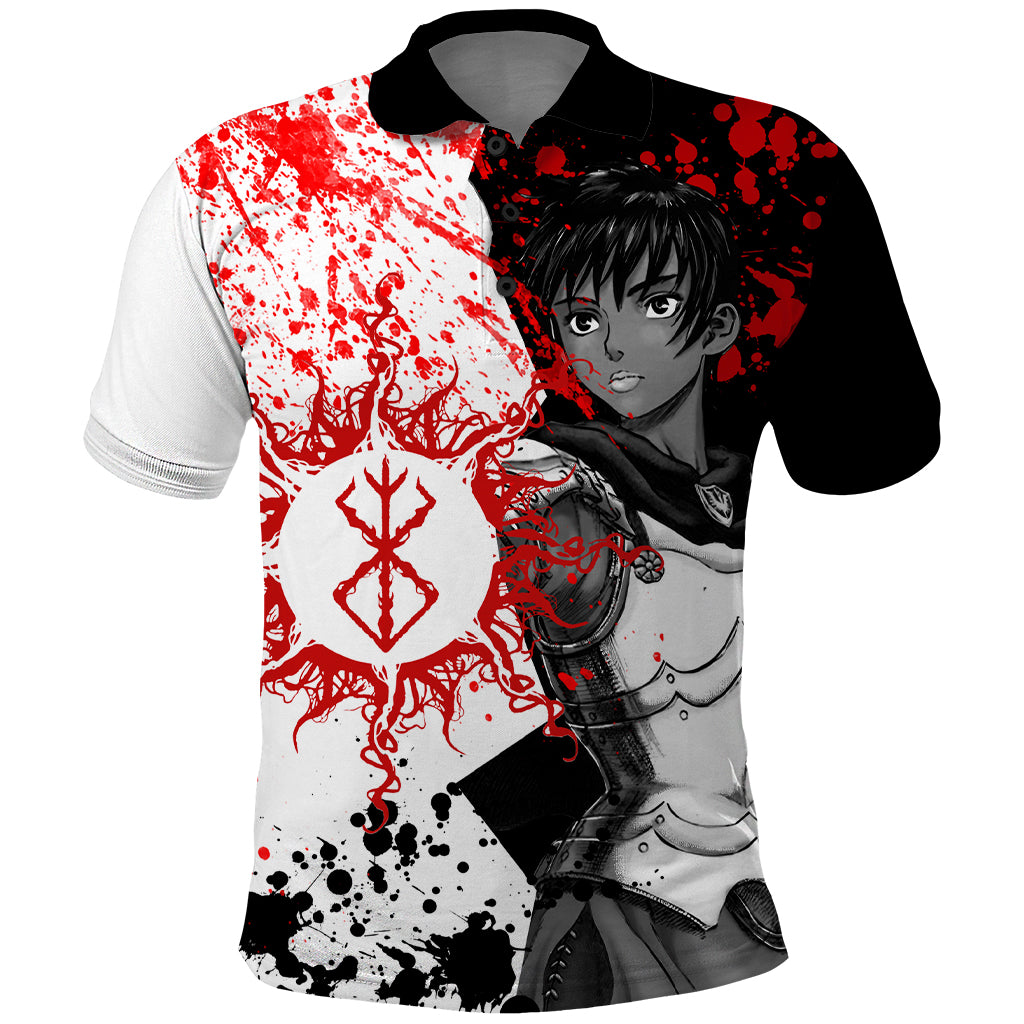 Casca Berserk Polo Shirt Grunge Blood Style