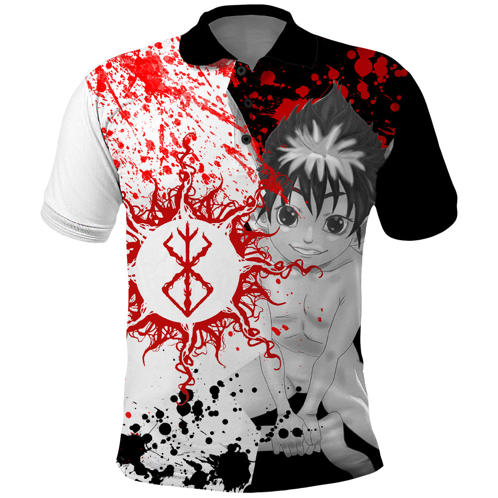 Puck Berserk Polo Shirt Grunge Blood Style