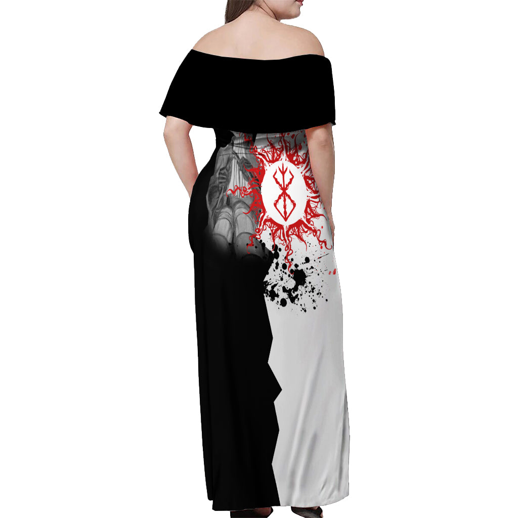 Farnese de Vandimion Berserk Off Shoulder Maxi Dress Grunge Blood Style