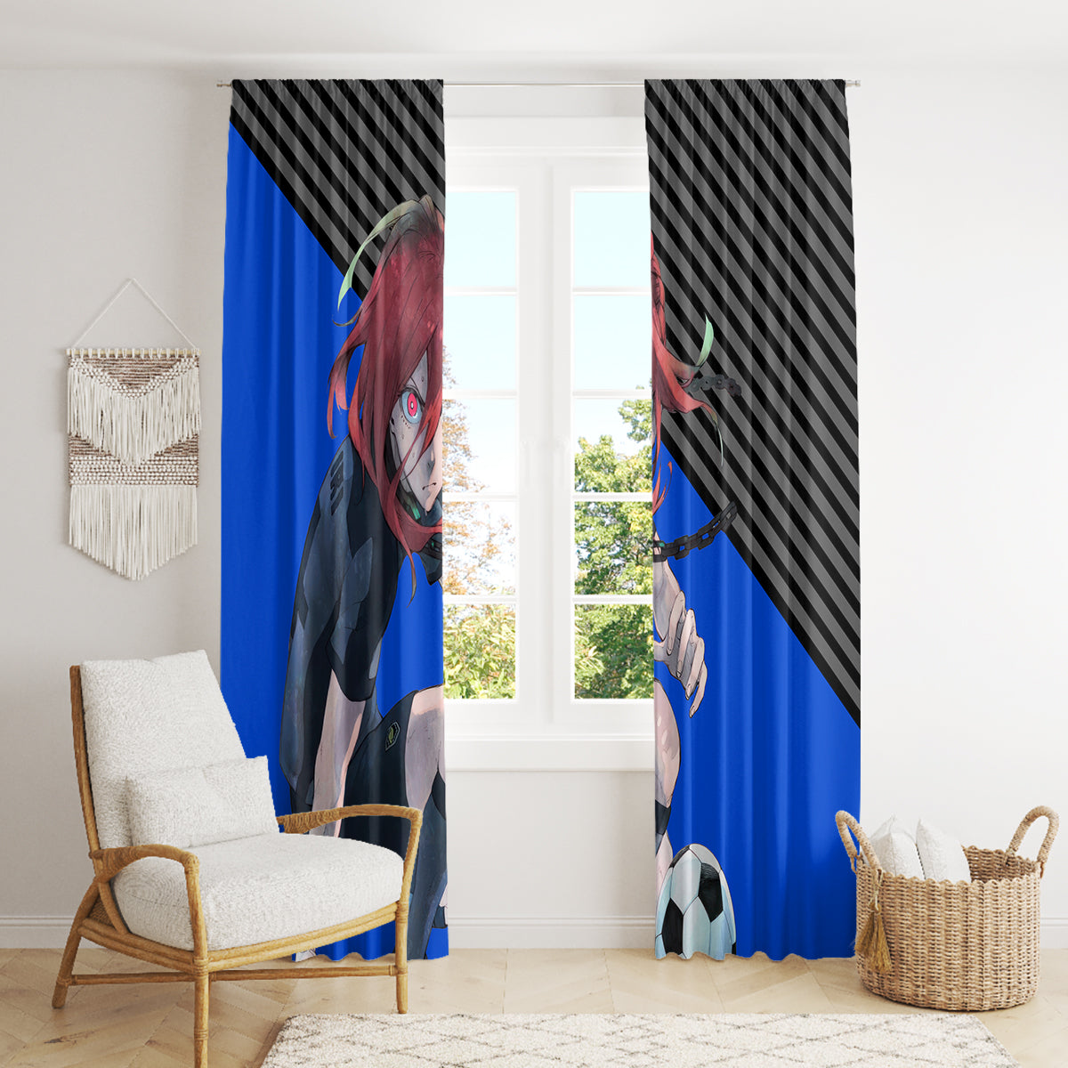Hyoma Chigiri Blue Lock Window Curtain Anime Style