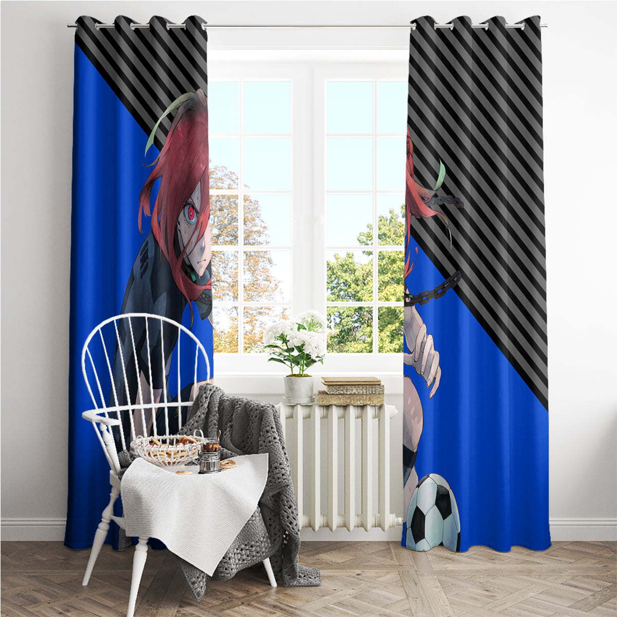 Hyoma Chigiri Blue Lock Window Curtain Anime Style