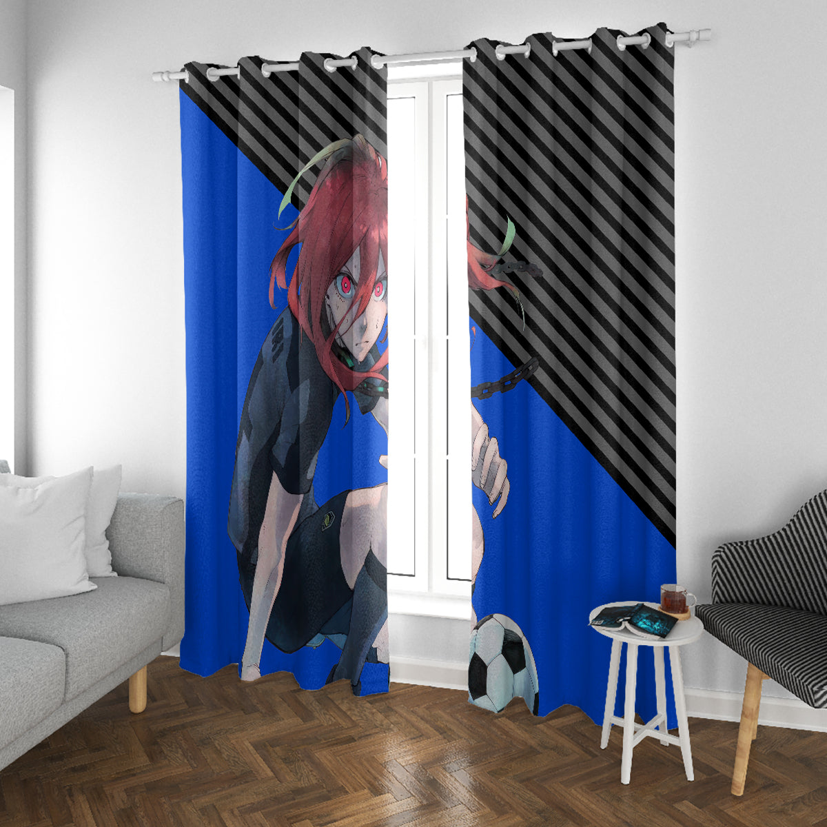 Hyoma Chigiri Blue Lock Window Curtain Anime Style