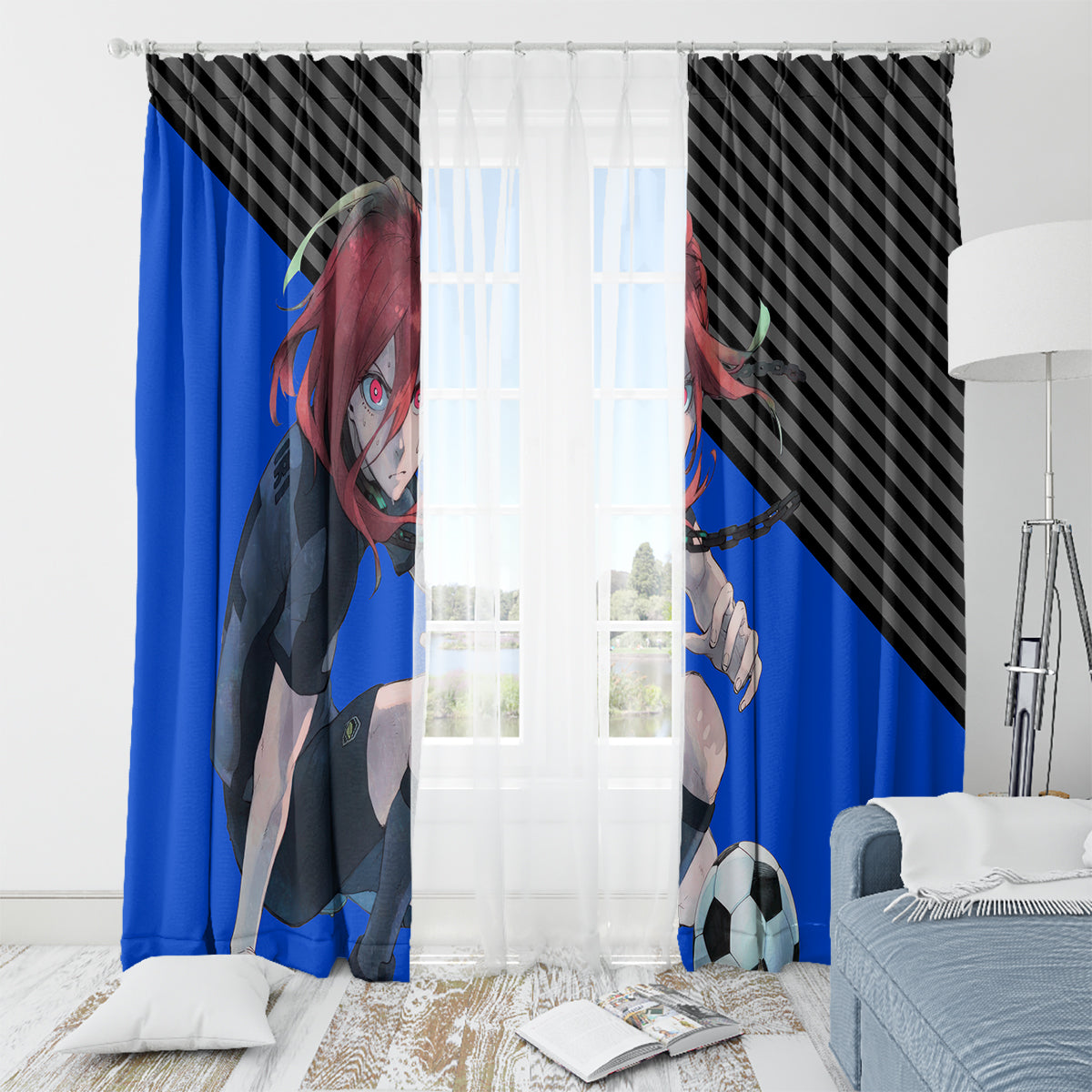 Hyoma Chigiri Blue Lock Window Curtain Anime Style