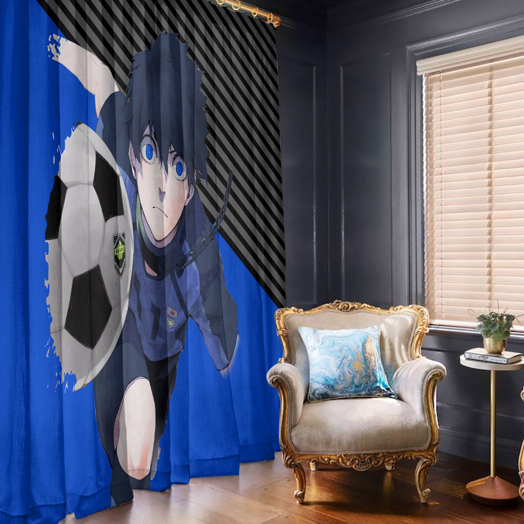 Yoichi Isagi Blue Lock Window Curtain Anime Style