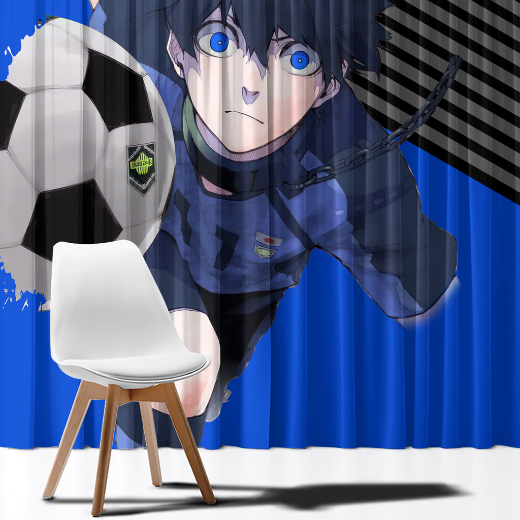 Yoichi Isagi Blue Lock Window Curtain Anime Style