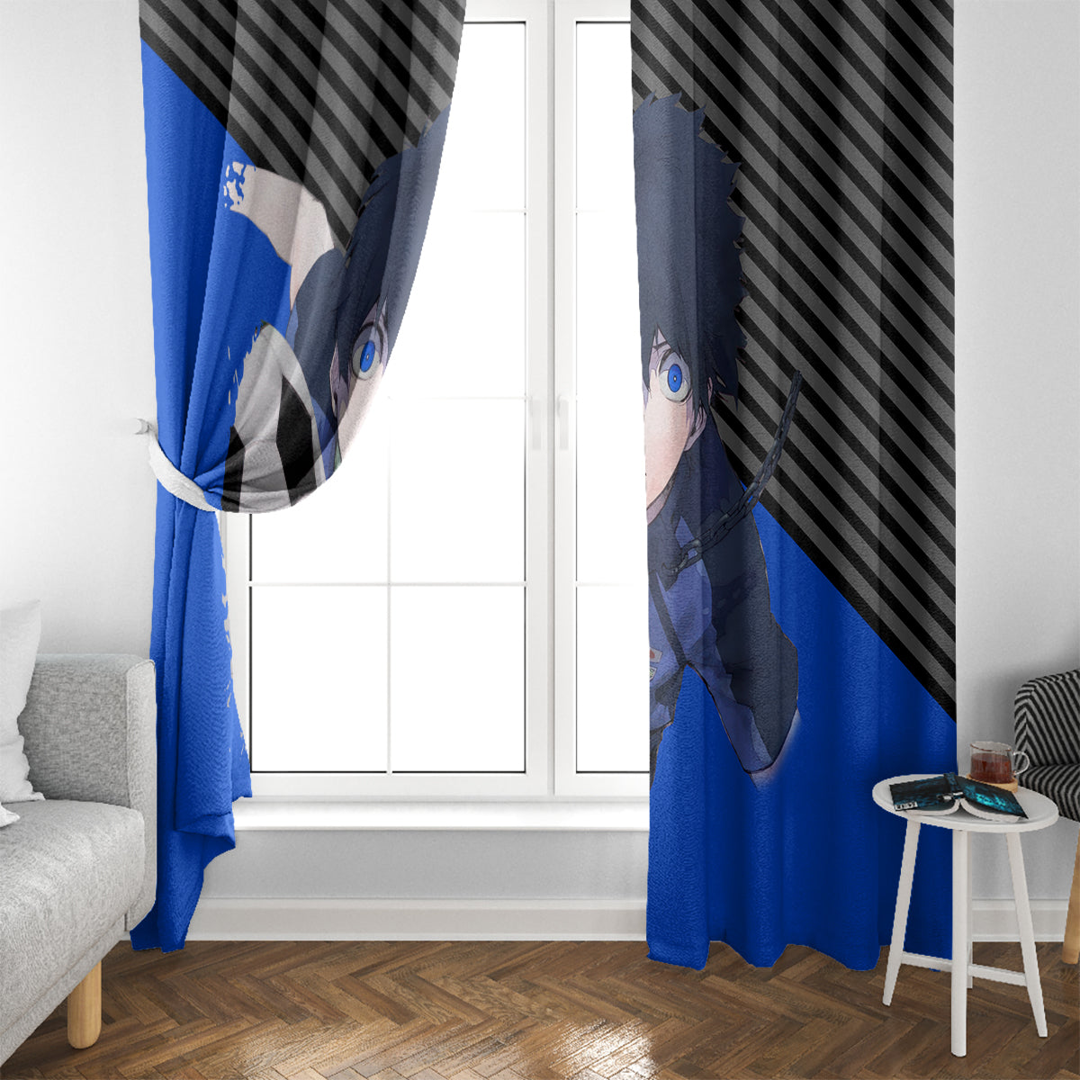 Yoichi Isagi Blue Lock Window Curtain Anime Style