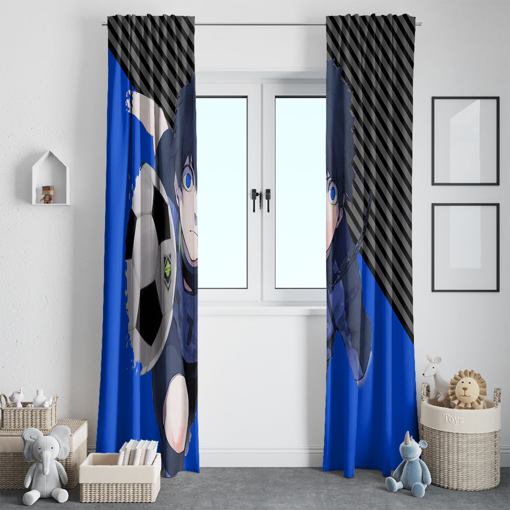 Yoichi Isagi Blue Lock Window Curtain Anime Style