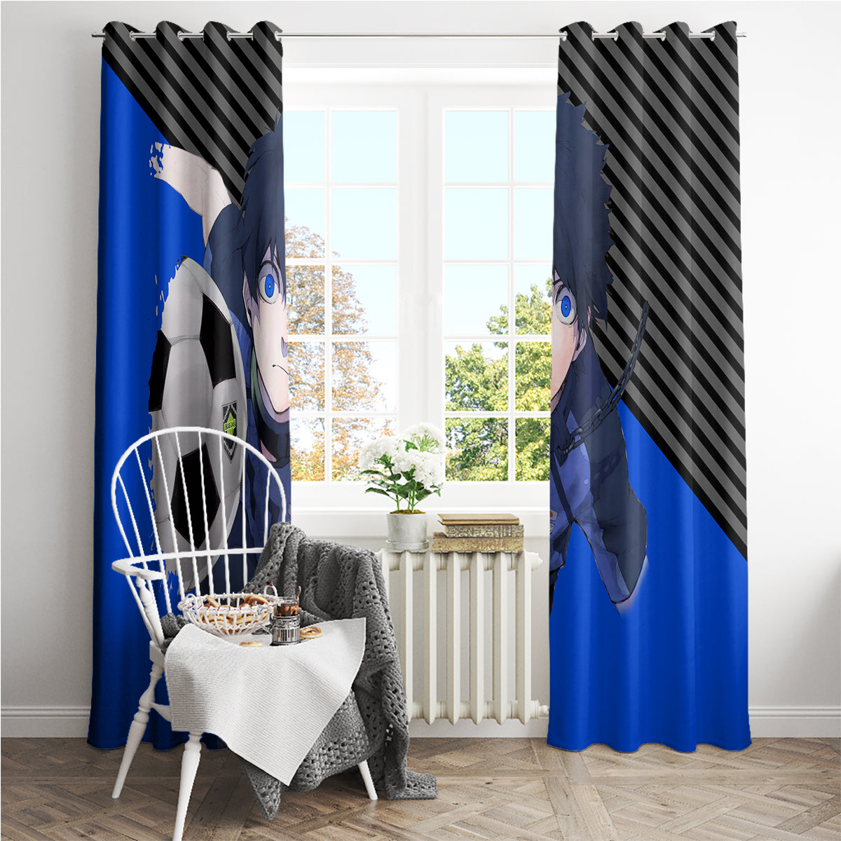 Yoichi Isagi Blue Lock Window Curtain Anime Style