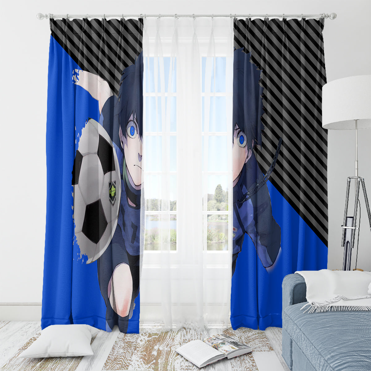 Yoichi Isagi Blue Lock Window Curtain Anime Style