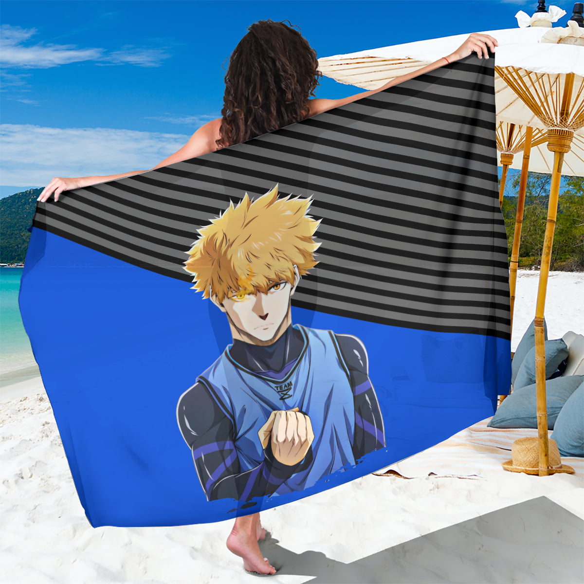 Rensuke Kunigami Blue Lock Sarong Anime Style
