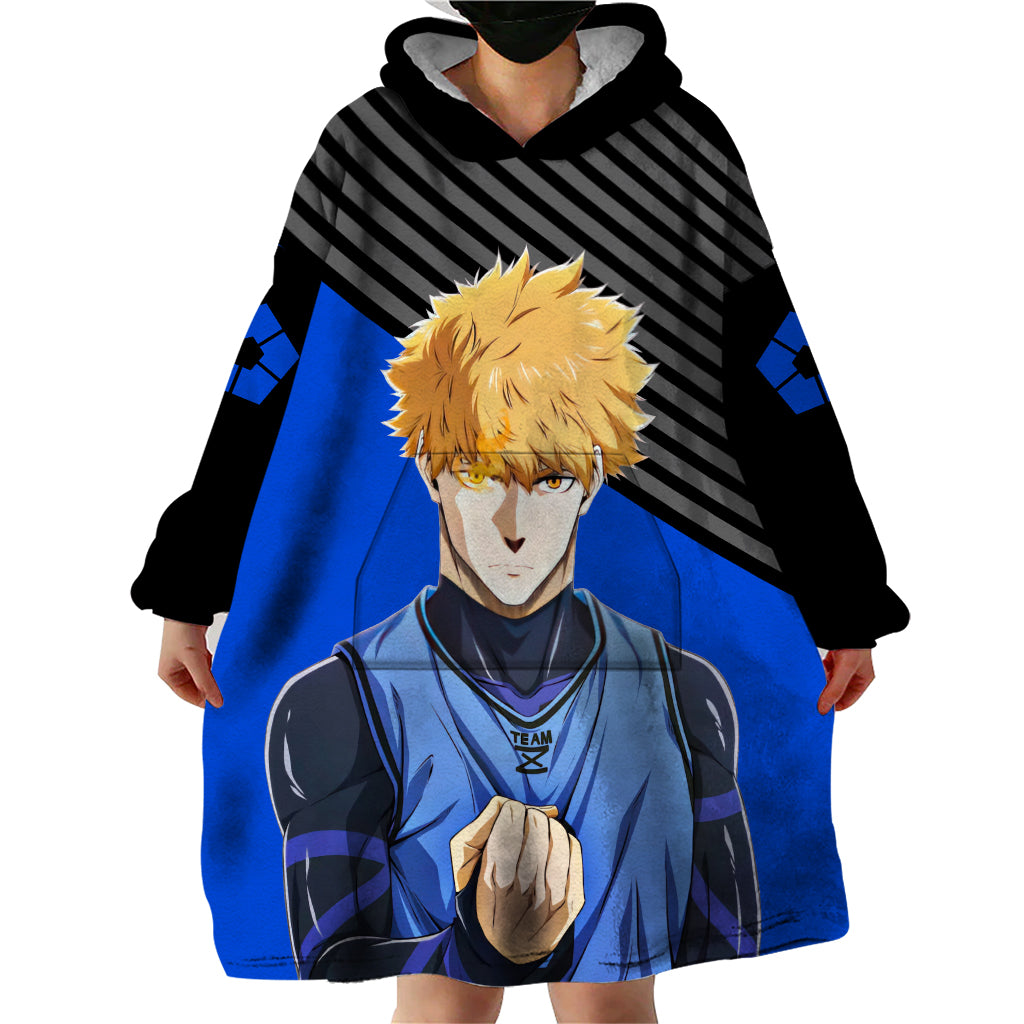 Rensuke Kunigami Blue Lock Wearable Blanket Hoodie Anime Style