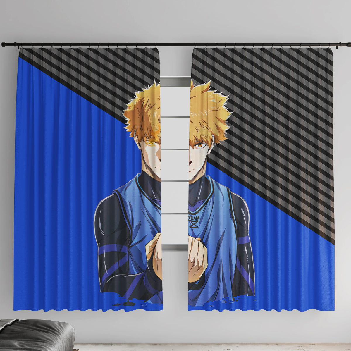 Rensuke Kunigami Blue Lock Window Curtain Anime Style