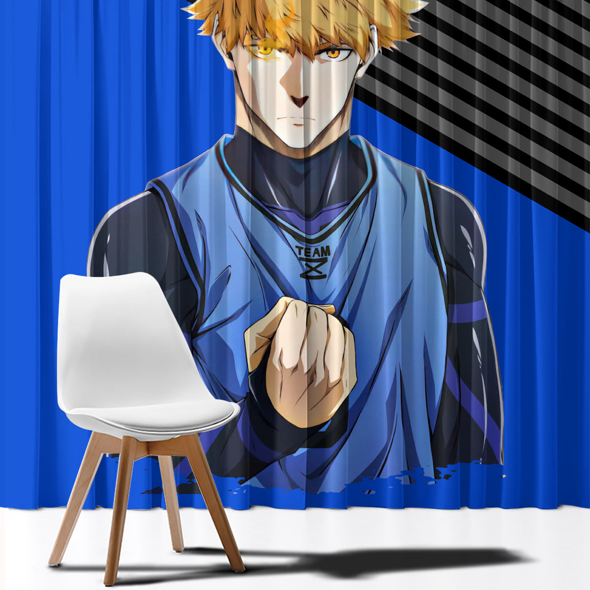 Rensuke Kunigami Blue Lock Window Curtain Anime Style