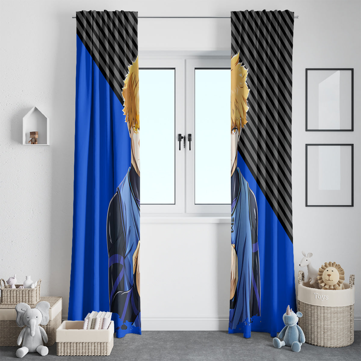 Rensuke Kunigami Blue Lock Window Curtain Anime Style
