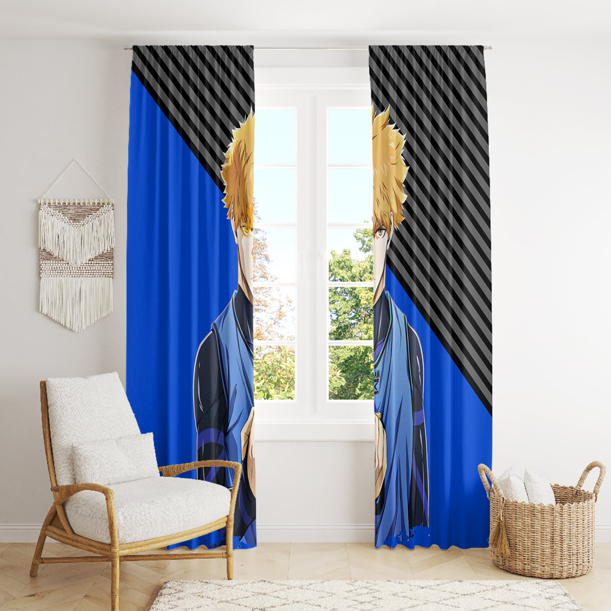 Rensuke Kunigami Blue Lock Window Curtain Anime Style