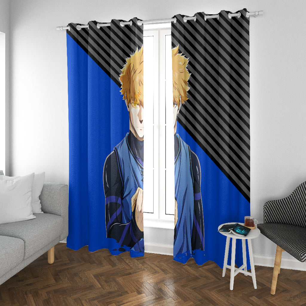 Rensuke Kunigami Blue Lock Window Curtain Anime Style