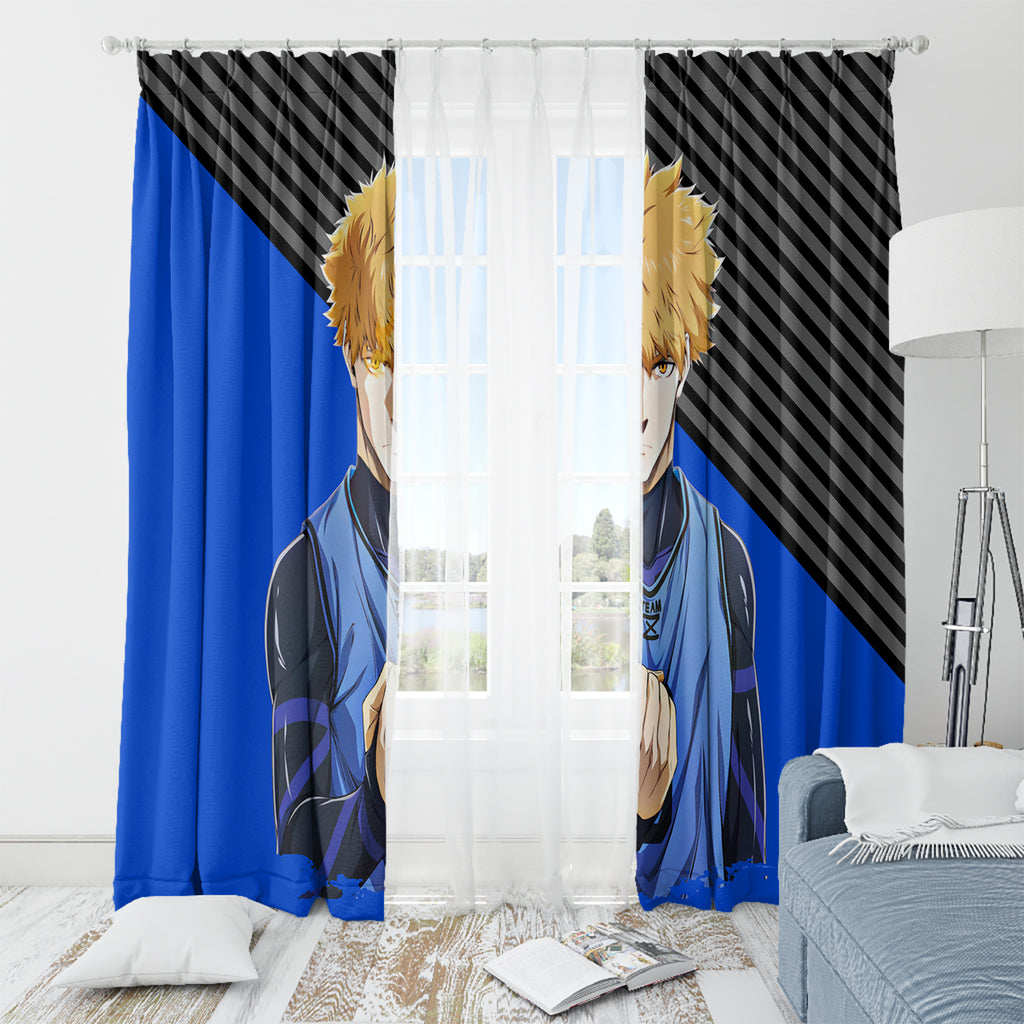 Rensuke Kunigami Blue Lock Window Curtain Anime Style