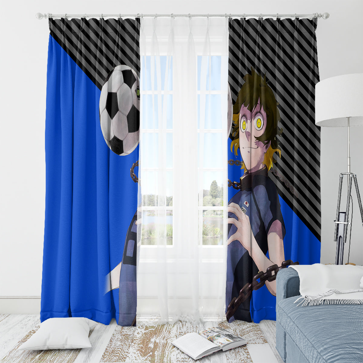 Meguru Bachira Blue Lock Window Curtain Anime Style