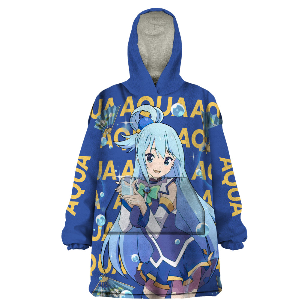 Aqua KonoSuba Wearable Blanket Hoodie Anime Style