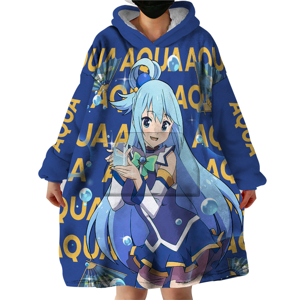 Aqua KonoSuba Wearable Blanket Hoodie Anime Style