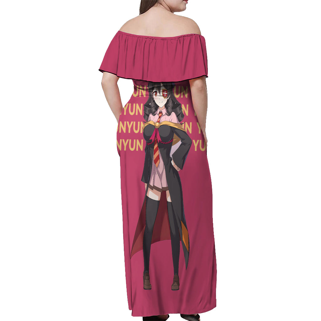 Yunyun KonoSuba Off Shoulder Maxi Dress Anime Style