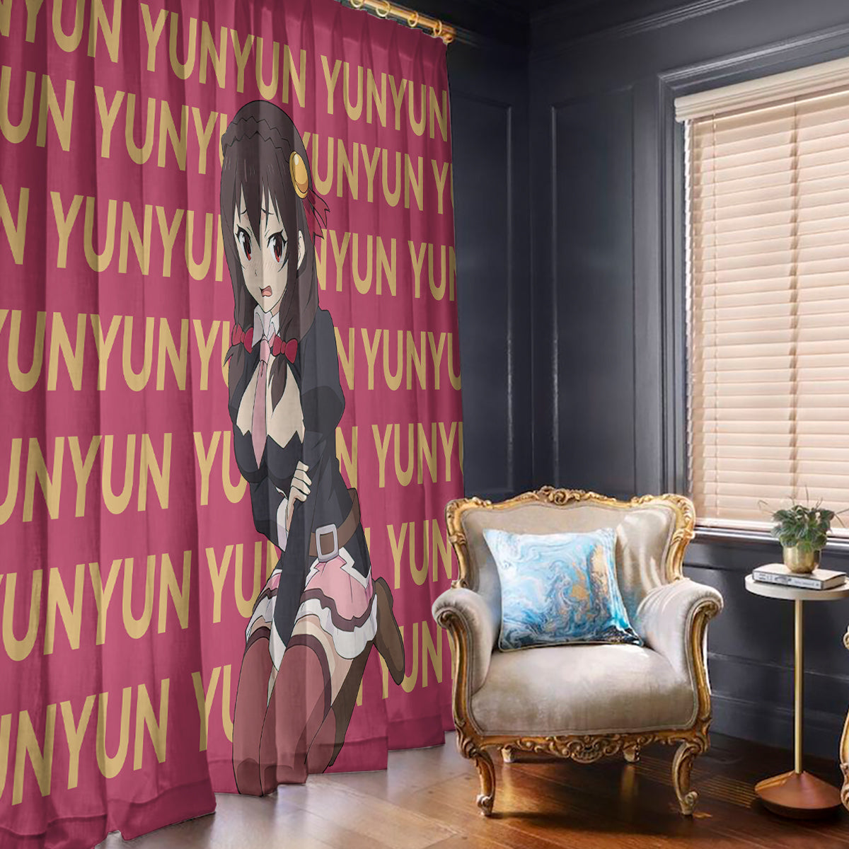 Yunyun KonoSuba Window Curtain Anime Style