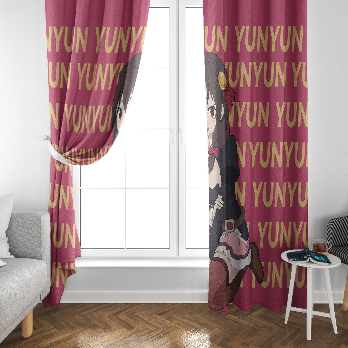 Yunyun KonoSuba Window Curtain Anime Style