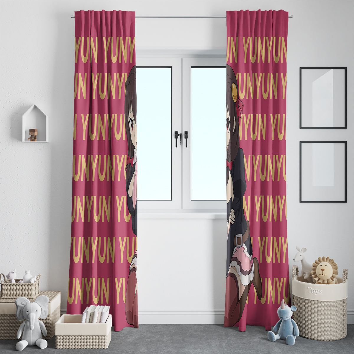 Yunyun KonoSuba Window Curtain Anime Style