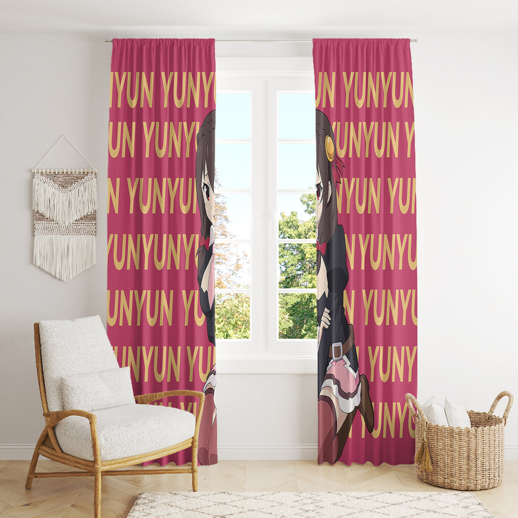 Yunyun KonoSuba Window Curtain Anime Style
