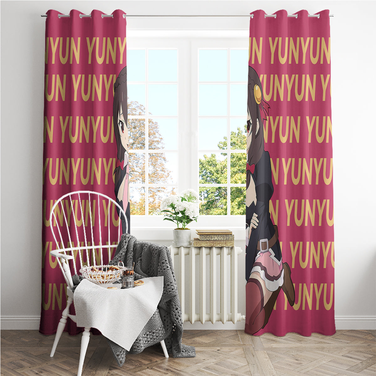 Yunyun KonoSuba Window Curtain Anime Style