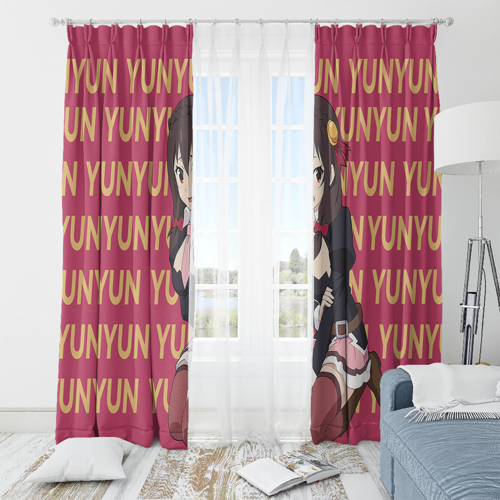 Yunyun KonoSuba Window Curtain Anime Style