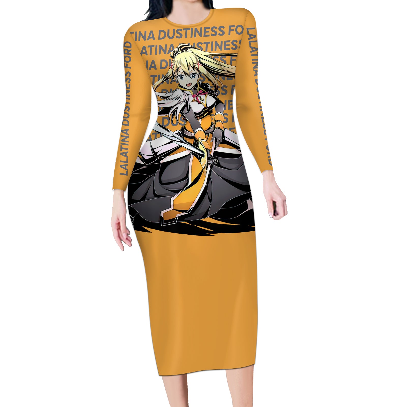 Lalatina Dustiness Ford KonoSuba Long Sleeve Bodycon Dress Anime Style