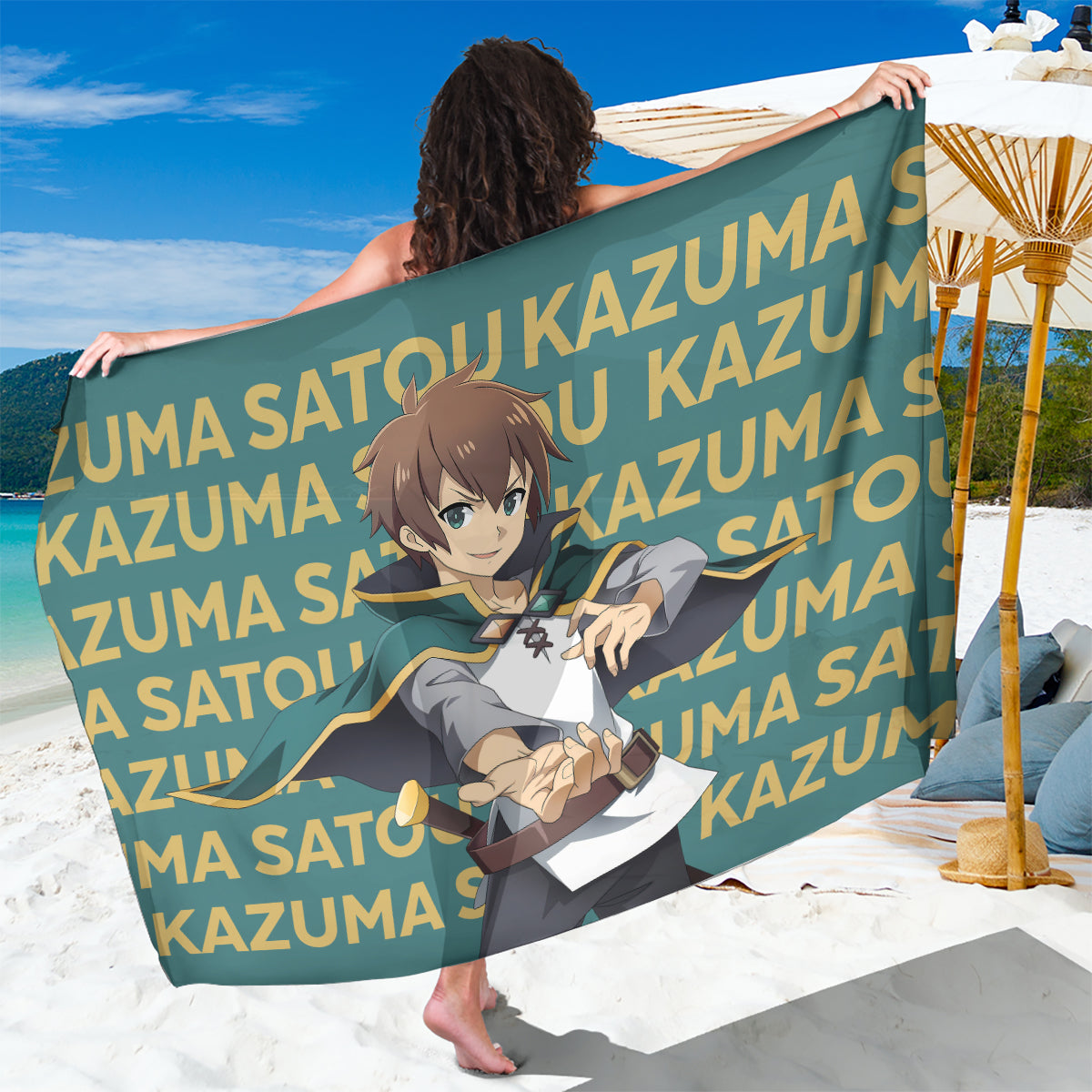 Kazuma Satou KonoSuba Sarong Anime Style