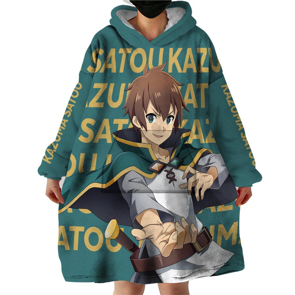 Kazuma Satou KonoSuba Wearable Blanket Hoodie Anime Style
