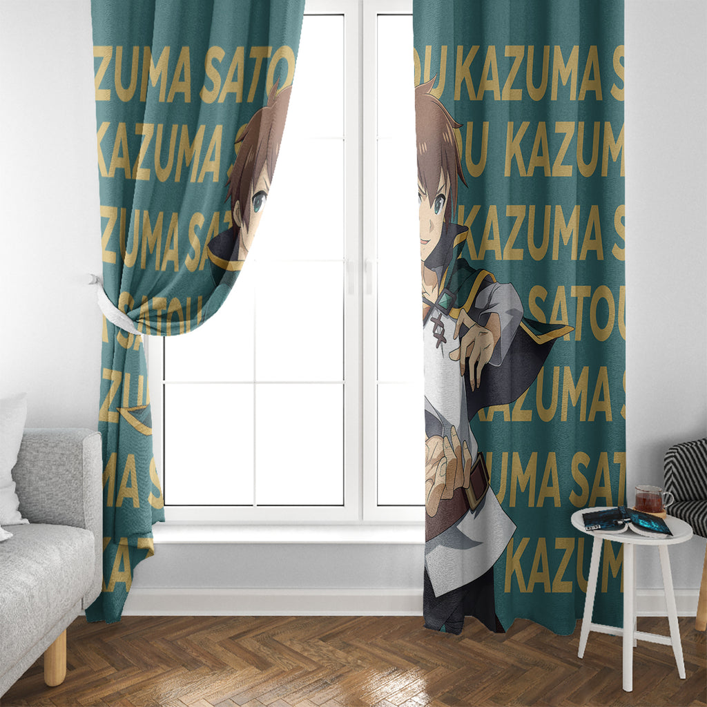 Kazuma Satou KonoSuba Window Curtain Anime Style