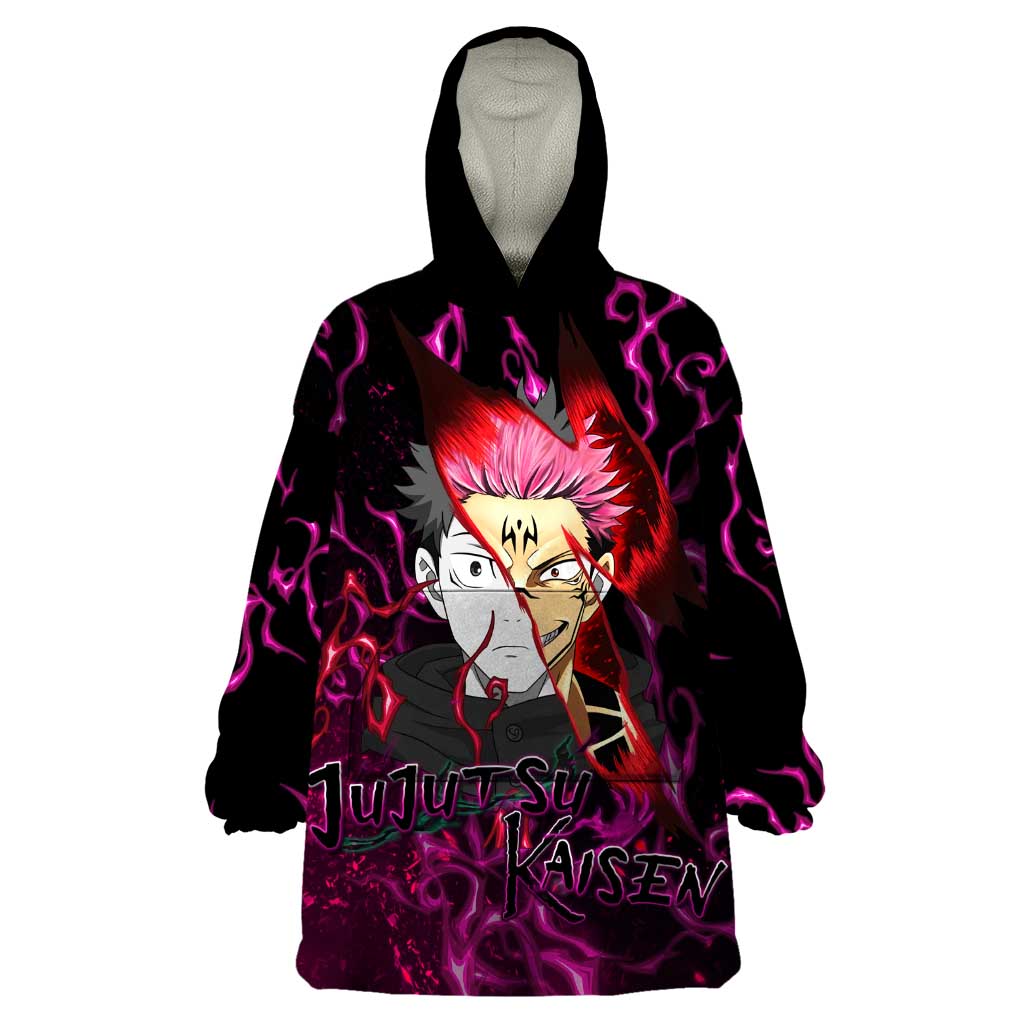 Itadori Yuji & Ryomen Sukuna - Jujutsu Kaisen Wearable Blanket Hoodie Pattern Anime Mix Manga Style